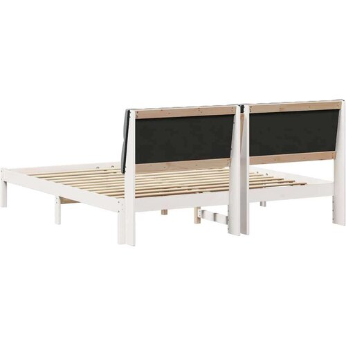 VidaXL krevetni okvir s tapiciranim uzglavljem Bijelo 180 x 200 cm Slike