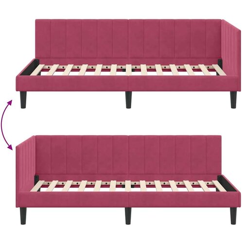 VidaXL Kutni okvir kreveta boja crnog vina 100 x 200 cm Bar&amp;scaron;un Slike