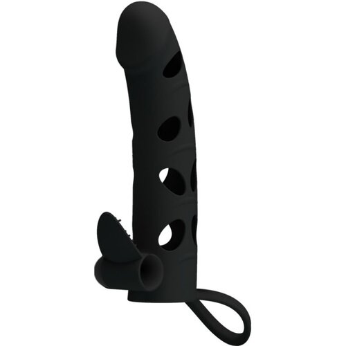 Penthouse VIBRATING SILICONE PENIS SLEEVE WITH BALL STRAPS 15.2 CM Slike