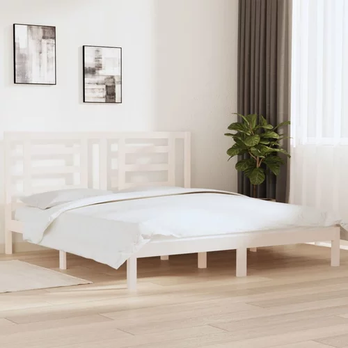  za krevet od masivnog drva bijeli 180 x 200 cm 6FT bračni