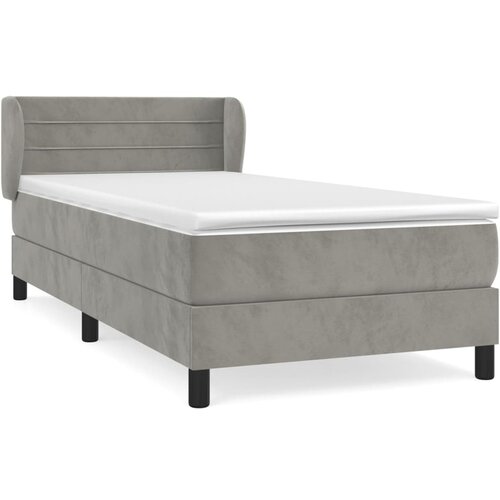 Maison Chic Box spring postelja - Vzmetna postelja z vzmetnico temno siva 90x200 cm žamet SL14144, (21908274) Slike