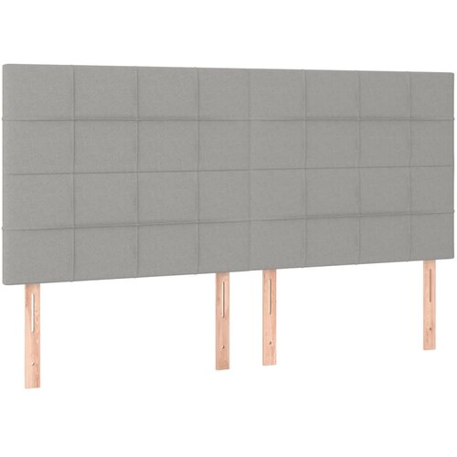 Maison Chic Posteljno vzglavje - Vzglavna omarica 4 kosa svetlo siv 80x5x78/88 cm blago, (22077431) Cene