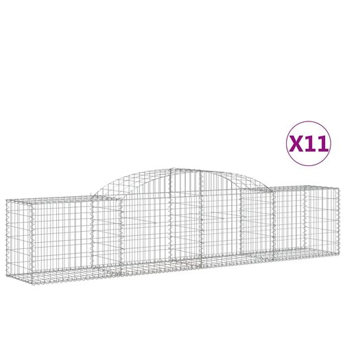  Lučne gabionske ko&amp;scaron;are 11 kom 300x50x60/80 cm pocinčano željezo Slike