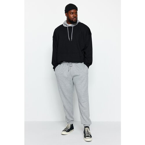 Trendyol Plus Size Sweatpants - Gray - Straight Slike