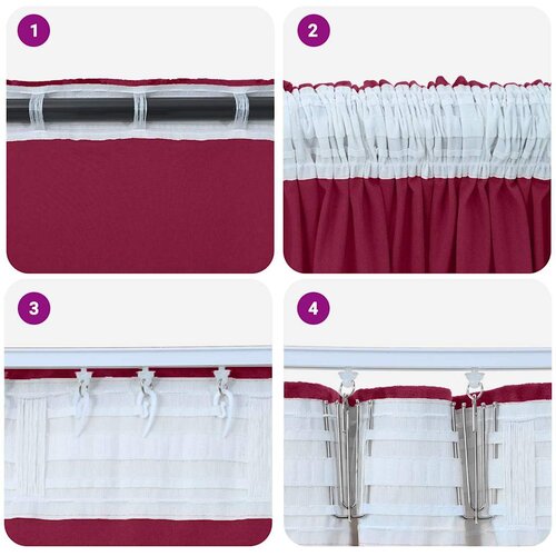  Bar&amp;scaron;unaste zavjese 2 pcs boja crnog vina 175 x 140 cm Bar&amp;scaron;un Slike