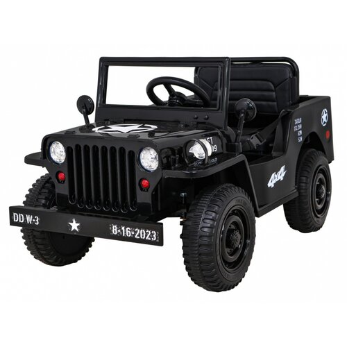  Auto na akumulator Retro Military 4x4 - crni Slike