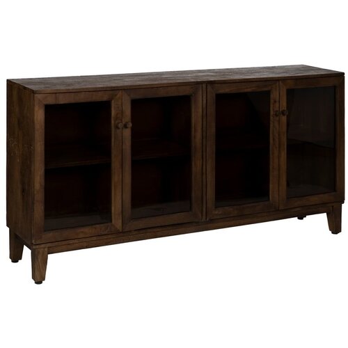 Ixia Smeđa vitrina od masivnog manga 180x87x35 cm Ravi – Cijene