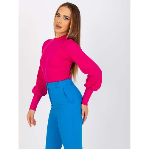 Fashion Hunters Fuchsia ribbed basic cotton blouse Lauren RUE PARIS Slike