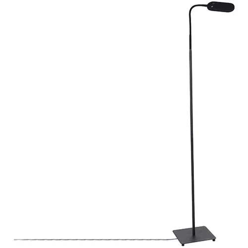 QAZQA Sodobna talna svetilka črna z vključeno LED 4-stopenjsko zatemnitvijo - Botot