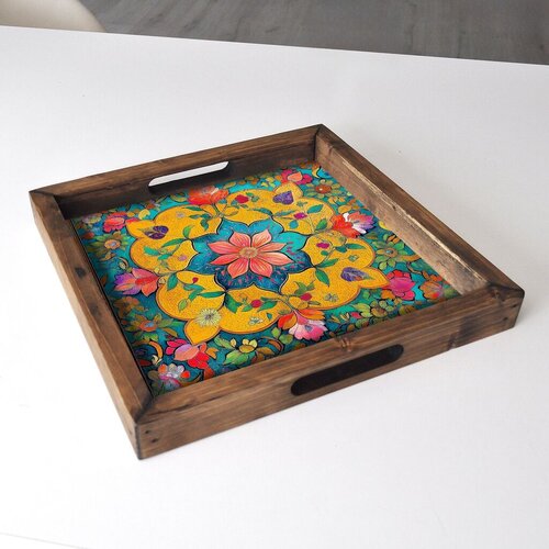 Aberto Design Poslužavnik REF050 35 x 35 x 4 cm, Šareni Cene