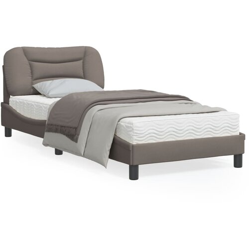 vidaXL Okvir kreveta s LED svjetlima smeđesivi 90 x 200 cm od tkanine Cene