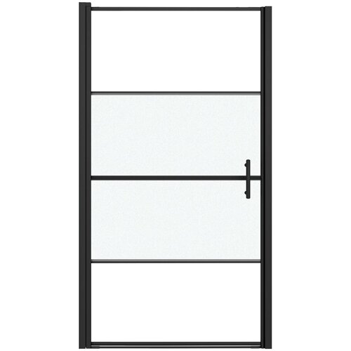 vidaXL Vrata za tu&scaron;-kabinu 100x178 cm napola mutno kaljeno staklo crna Cijene