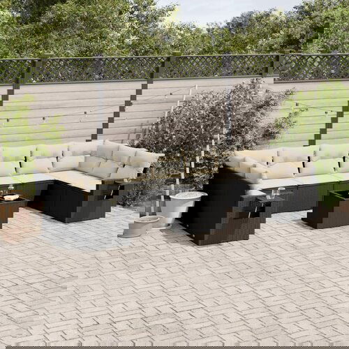vidaXL 11-dijelni set vrtnih sofa od poliratana s jastucima crni Cijene