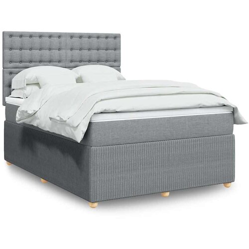  Krevet box spring s madracem svjetlosivi 140x200 cm od tkanine Cijene