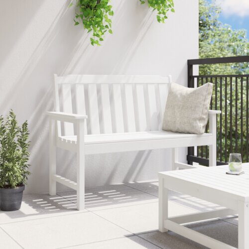 VidaXL vrtna klupa bijela 120 cm hdpe Slike