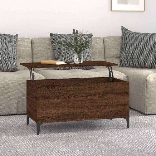 VidaXL Stolić za kavu boja hrasta 90 x 44,5 x 45 cm konstruirano drvo Slike