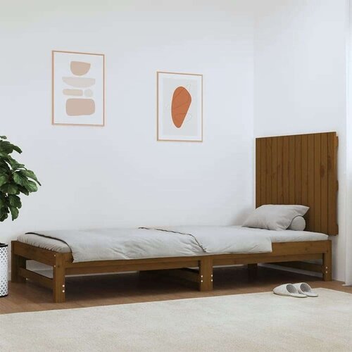  Uzglavlje za krevet boja meda 82 5x3x60 cm masivna borovina Slike