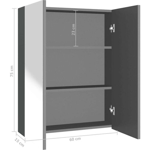 VidaXL kupaonski ormarić s ogledalom 60x15x75 cm MDF antracit Slike