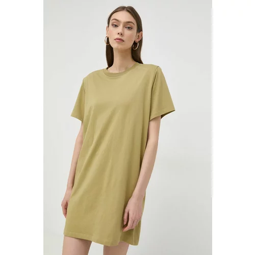 Notes Du Nord Pamučna haljina boja: zelena, mini, ravna
