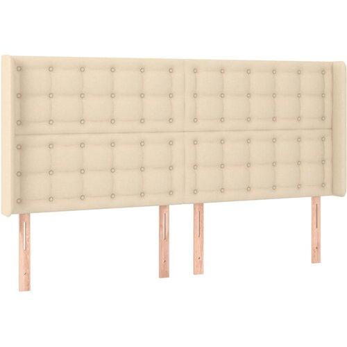  Uzglavlje s u&amp;scaron;ima krem 163x16x118/128 cm od tkanine Slike