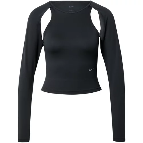 Nike Tehnička sportska majica svijetlosiva / crna