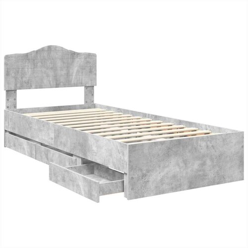  Okvir za krevet s ladicama Betonski sivi 75 x 190 cm - Beton siva 75 x 190 cm Cijene