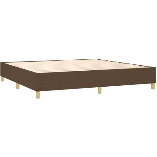  Krevet s oprugama i madracem tamnosmeđi 200x200 cm od tkanine Slike