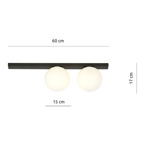  plafonsko svetlo fit 2xE14/10W/230V crna/bela Slike