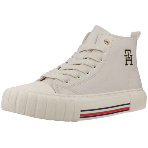 Tommy Hilfiger Škornji HIGH TOP LACE-UP SNEAKER Bela Cene