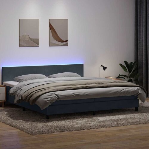 vidaXL Box Spring postelja z vzmetnico Temno siva 180x220 cm žamet Cene