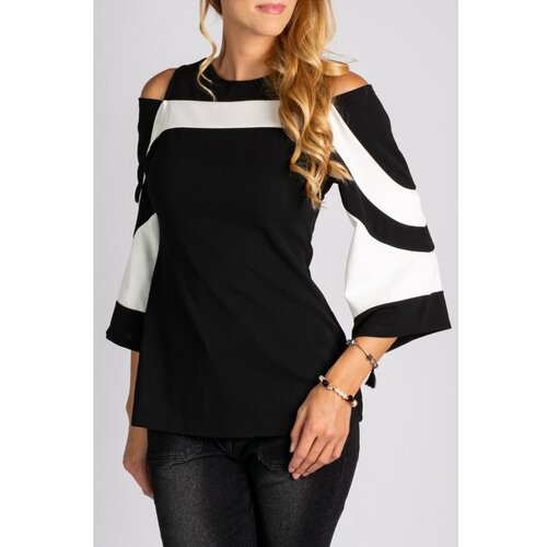 Fenzy Elegantna Majica S 3/4 Rukavima Na Zvono Ninita, Crna Slike