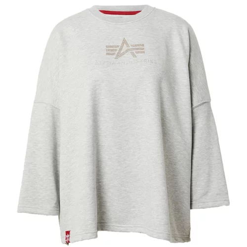 Alpha Industries Sweater majica 'Crystal' siva melange / prozirna