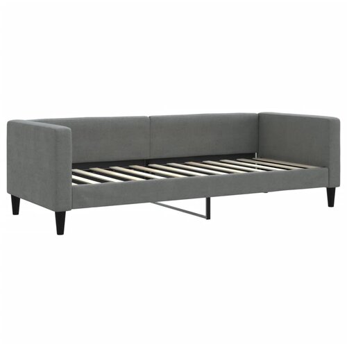  Dnevni krevet s madracem tamnosivi 80 x 200 cm od tkanine Slike