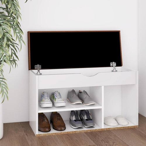 vidaXL Klupa za cipele s jastukom bijela 80 x 30 x 47 cm od iverice Cijene
