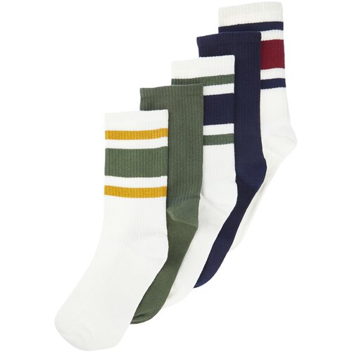 Trendyol Multicolored Men's 5-Pack Cotton Striped College-Tennis-Medium Size Socks Slike