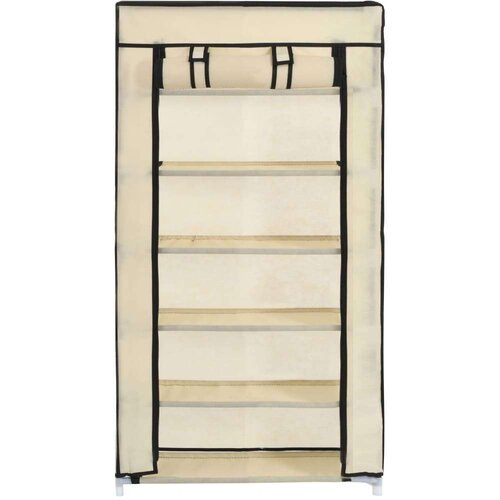 VidaXL 282429 shoe cabinet with cover cream 58x28x106 cm fabric Slike