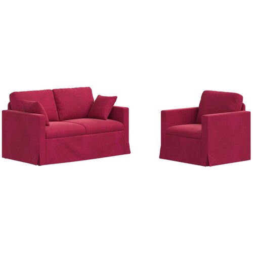 vidaXL Kavč 2 pcs Vinorodna rdeča, (5000142839) Cene