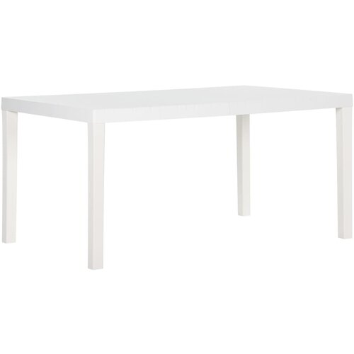 vidaXL Vrtna miza 150x90x72 cm PP bela Cene