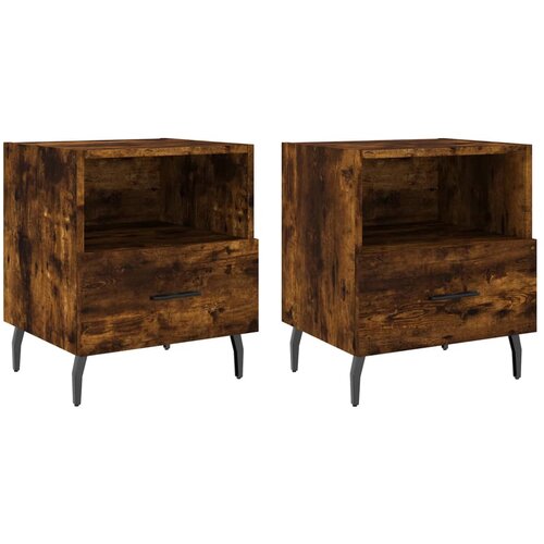 Maison Chic Dvo delni komplet Nočne omarice - Nočne mize dimljen hrast 40x35x47,5 cm inženirski les, (21689626) Cene