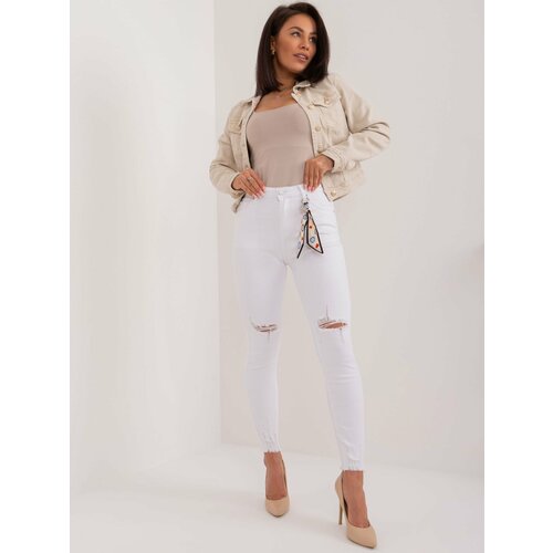 Fashion Hunters White fitted jeans with scuffs Slike