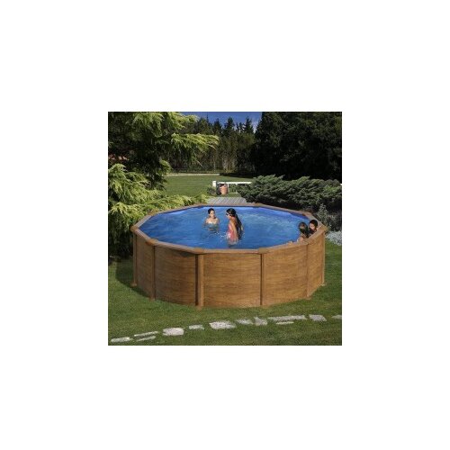 Gre okrugli montažni bazen Mauritius Wood SET 460x132cm Slike