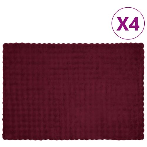 vidaXL Dežnik iz umetnega zajčjega krzna 4 pcs Bordeaux rdeča Cene