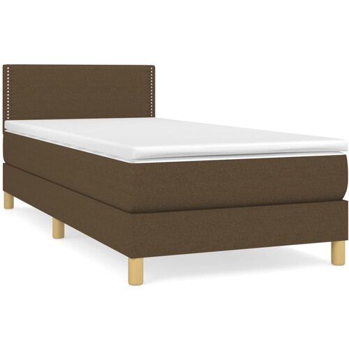 Maison Chic Box spring postelja - Vzmetna postelja z vzmetnico temno rjava 90x200 cm blago SL13058, (21902633) Slike