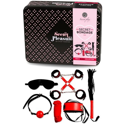SecretPlay BDSM set KOMPLET ZAVEZIANJE RED &BLACK COLLECTION Cene