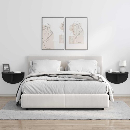  Polica na zidu Zidne Crna 48 x 24 x 24 cm Konstruirano drvo Slike