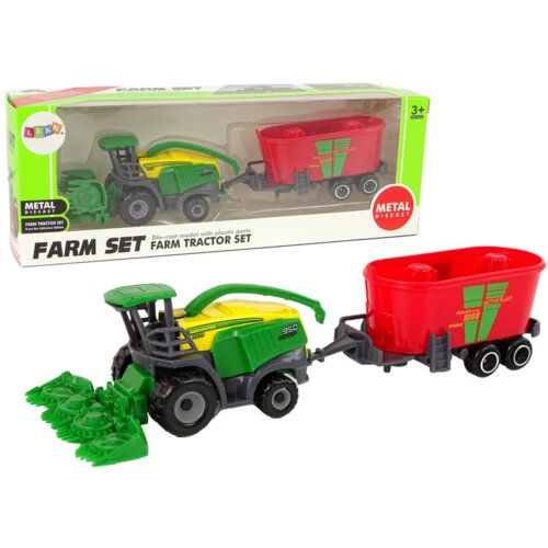 Lean Toys Kombajn s prikolico Kmetijski stroj Zelena Rdeča Cene