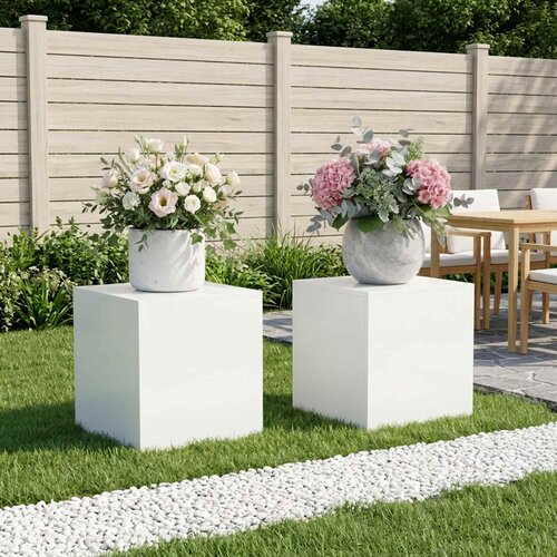  Stalak za biljke 2 pcs Bijela 40 x 40 x 40 cm Čelik Cene