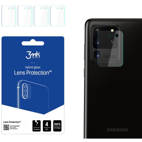 3mk 4x Staklo za kameru za Samsung Galaxy S20 Ultra - Prozirna Slike