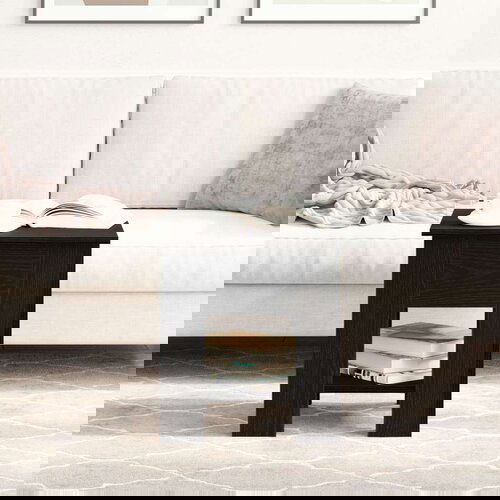  Stolić za kavu Crna Oslikana hrast 40x40x42 cm Konstruirano drvo Slike