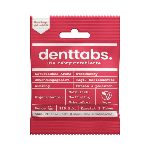 denttabs. Zobne tabletke Strawberry brez fluorida Cene